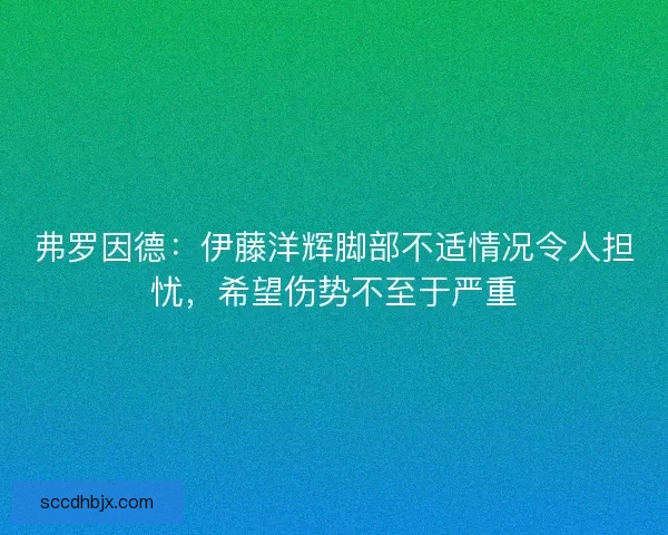 弗罗因德：伊藤洋辉脚部不适情况令人担忧，希望伤势不至于严重